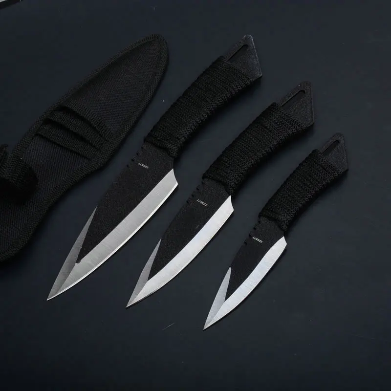 3pcs throw Tactical Fixed Blade Pocket Knife Survival Outdoor Hunting EDC Tools (4)