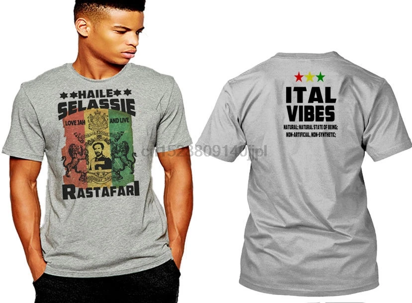 Мужские футболки мода 2019 Jah Rastafari Haile Selassie Vybz Kartel Gregory Isaacs серая футболка | Мужская