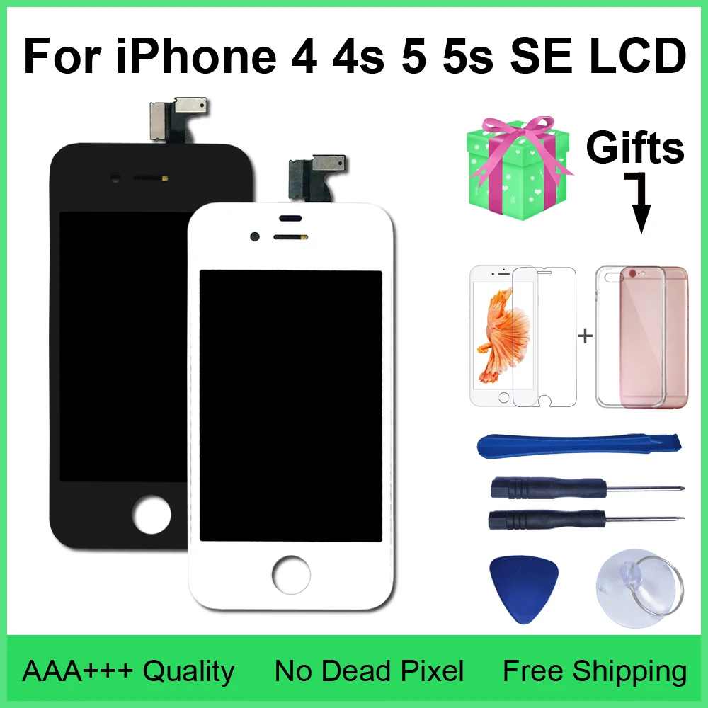 AAA Quality LCD 4s 4 5 Display Touch Screen Digitizer Assembly For iPhone 5 5c 5s SE LCD