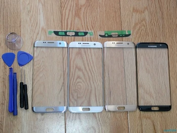 

For Samsung s7 edge G935F G935A LCD display outer touch panel screen glass replacement Front Glass Lens + Stickers + Tools