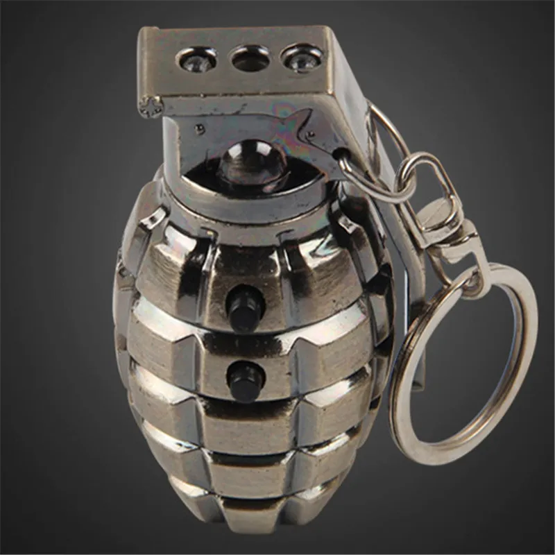

Cool Metal Simulated Bomb Keychain Multifunction Red Laser Pointer LED Flashlight 2 in 1 Gift Laser Sight Portable Lazer Pointer