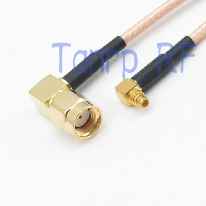 

50CM Pigtail coaxial jumper cable RG316 extension cord 20in MMCX male plug to RP SMA male both right angle RF adapter connector