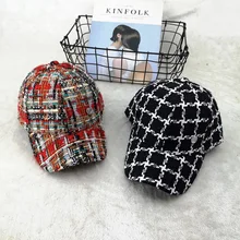 10 шт./партия 01809-duxiao4335 Осенняя клетчатая Классическая Кепка для отдыха женская бейсболка оптом