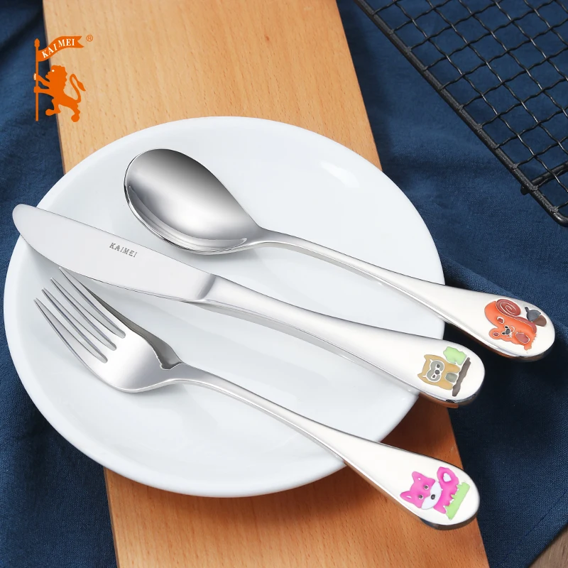 Anido 3pcs high quality children stainless steel cutlery baby