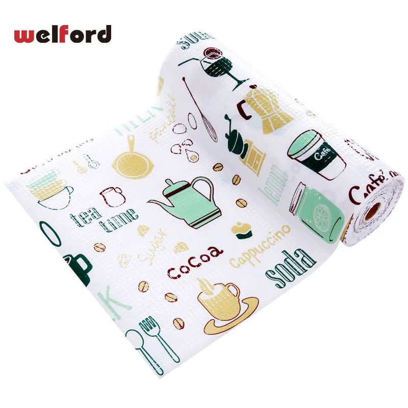 

Cartoon can cut cabinets pad paper Kitchen drawer thick waterproof moisture kitchen stickers home wardrobe pad New cabinet mat