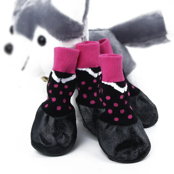 

2018 New Dog Waterproof Socks Hot New Vogue Dogs Pets Puppy Non-slip Soft Sole Rubber Shoes Socks 6 Sizes