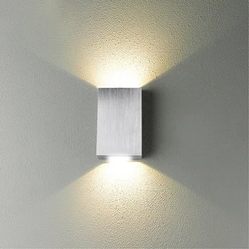 

2W COB LED Wall Lamp Double Head Up and Down Aluminum Wall Sconce Outdoor Wall Mounted Cool White AC 85-265V 30%