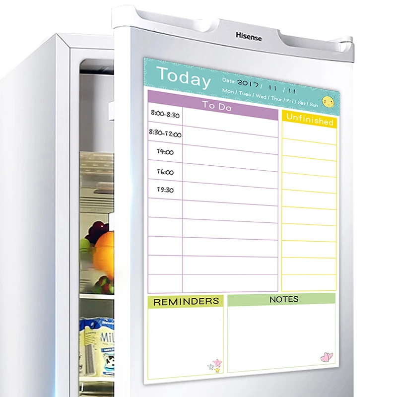 

50cm*30cm Magnet whiteboard soft magnetic board, Dry Erase drawing and recording board For Fridge Refrigerator with Free gift