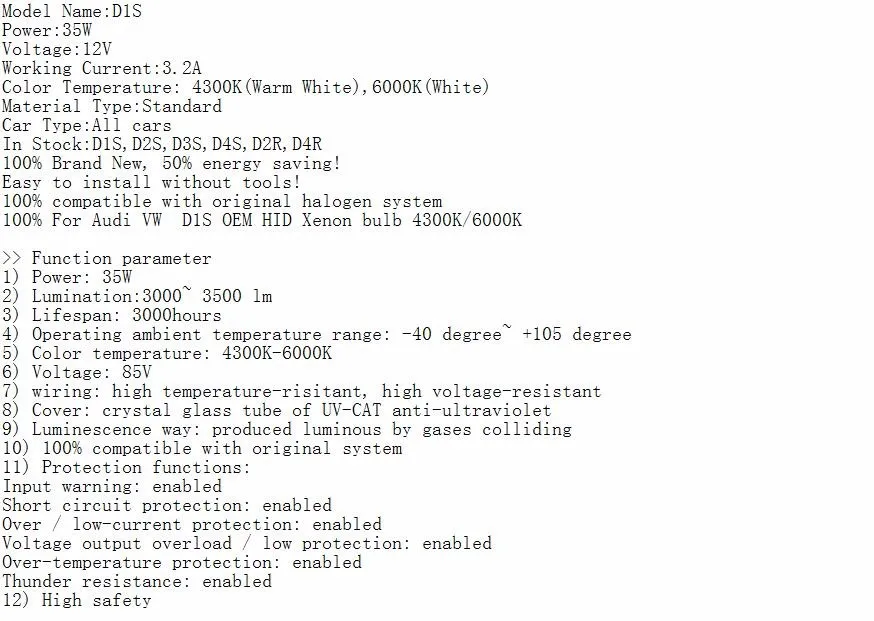 2 шт./лот D1S D3S D2S D2R D4S D4R 4300K 6000K Ксеноновые лампы Освещение Фары Автомобиля 12 в 35 Вт для Audi VW BMW Benz