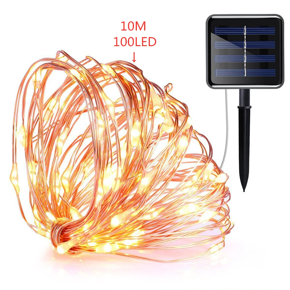 

8 Modes 33ft 100LED Outdoor Solar String Lights Waterproof Decorative String Lights for Garden,Gate,Yard,Party,Wedding,Christmas