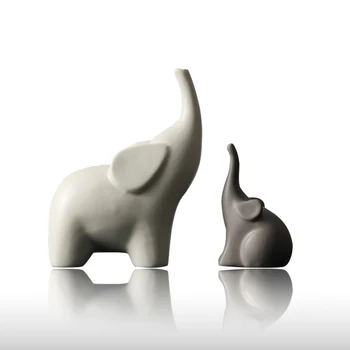 

Ceramic Elephant Figurines Living room TV Cabinet Animal model display Mother And Child Elephant Home Decor Matte Surface