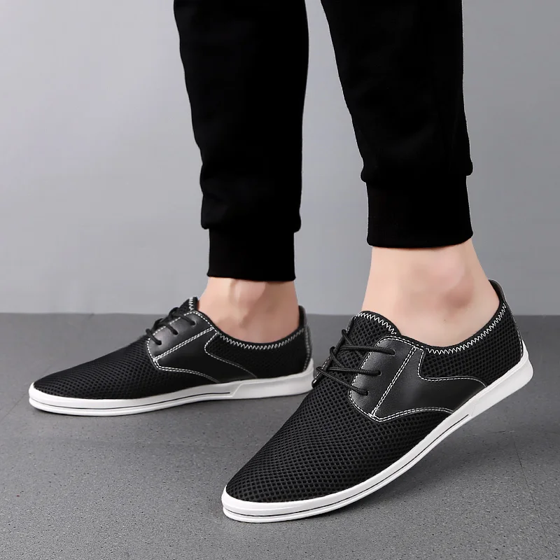 

Mesh Men Shoes lace up breathable Summer Casual Men Shoes light comfort Fashion Casual Shoes outdoor Men Sneakers shoes L5