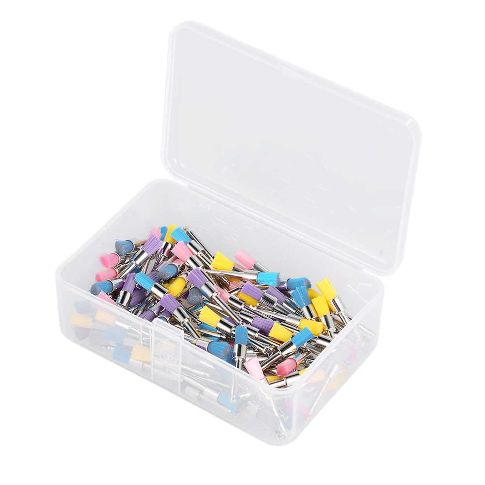 100Pcs/Box Dental Lab Polishing Nylon Brush Latch Flat Prophy Cup Brush