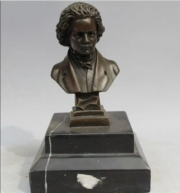 

free 7 "Western Art sculpture Bronze Marble Famous Musician Beethoven Statue fast