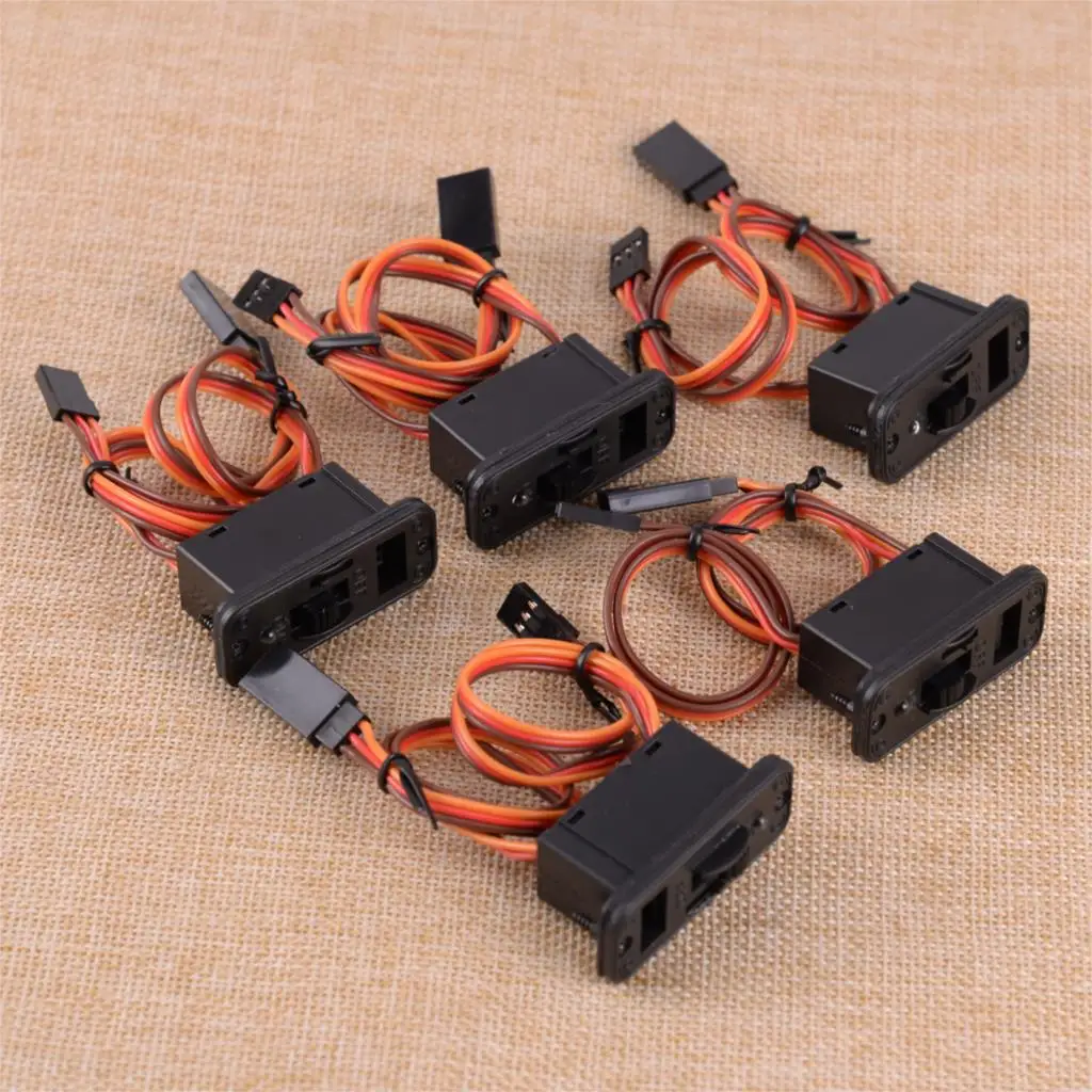 

5pcs Plastic Heavy Duty RC Connectors Switch LED Receiver Battery Power On/Off 3Pin Fit For JR Futaba Adapter Connector Charger