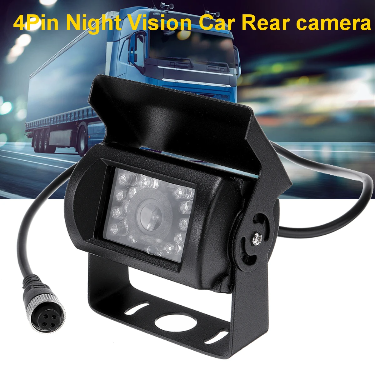 Koop 4 Pin Interface Bus Truck Nachtzicht Auto Achteruitrijcamera Met 18 LED Verlichting Waterpoof IP68 Omkeren Backup Rear view Camera