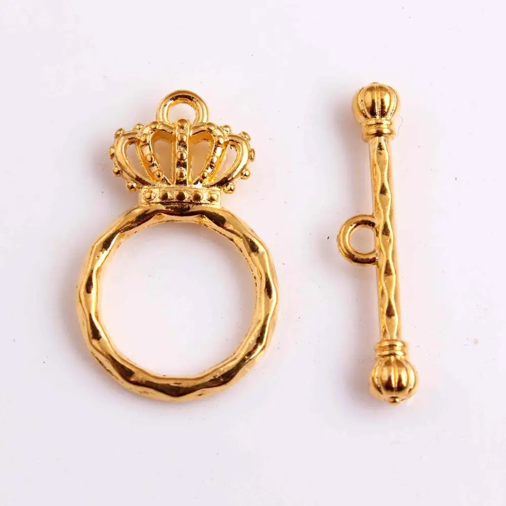 

Wholesale Vintage Ancient 15*23mm100sets/lot Gold Crown Shape toggle clasps for kids Chunky Necklace Jewelry