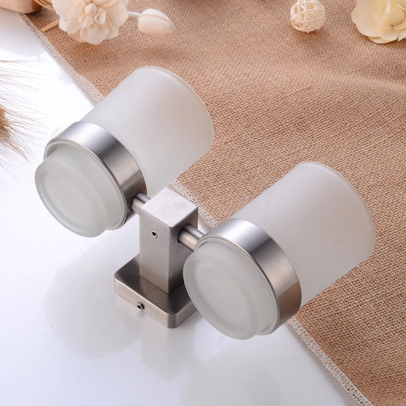 Toothbrush Holder Cup Stainless Steel 2 Glass Cup Tumbler Holders Set Wall Mounted Toothpaste Storage Rack Bathroom Accessories Toothbrush Holder Cup Stainless Steel 2 Glass Cup Tumbler Holders Set Wall Mounted Toothpaste Storage Rack Bathroom Accessories