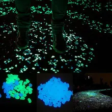 High Quality 100Pcs/Set Home Decoration Luminous Pebbles Stones Glow In The Dark Garden Ornament For Walkway Fish Tank Crafts VE