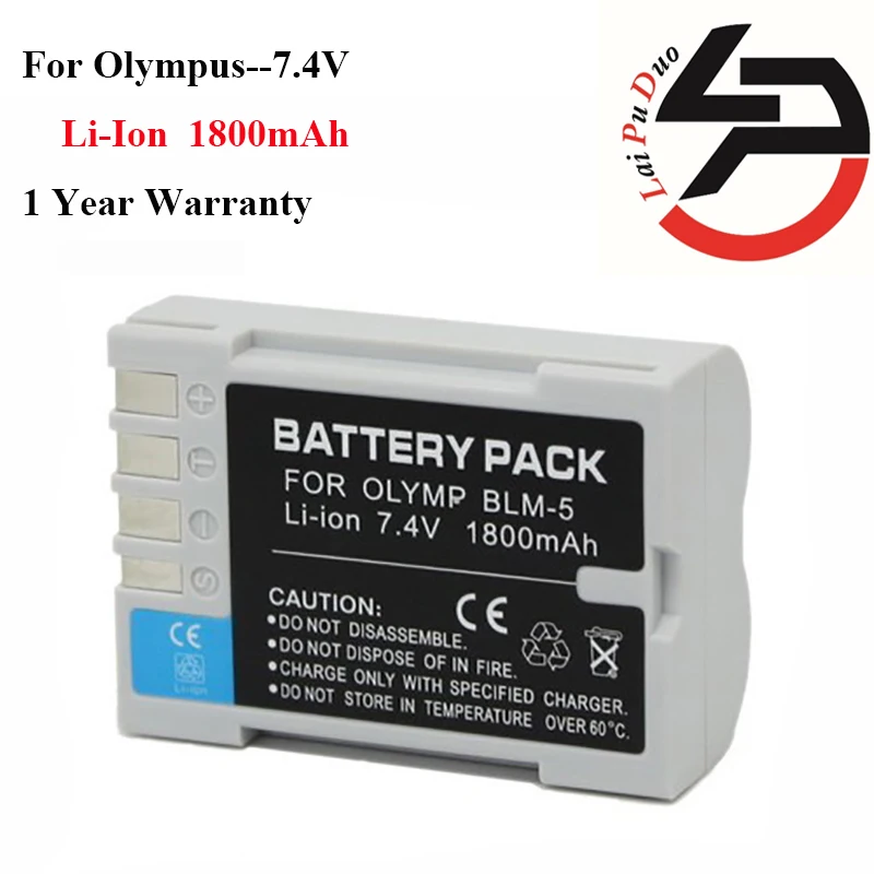 High Quality 1800mah New Replacement Battery For Olympus Psblm5 E3 E5 E300 E330 E500 E510