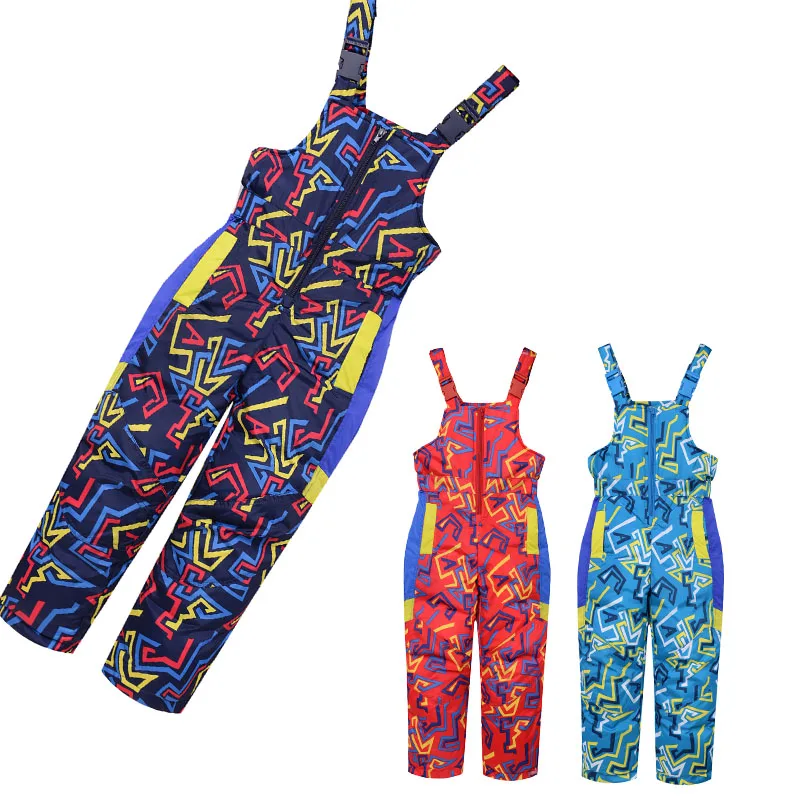 

2018 Winter Children's Overalls Down Pants Girls Bib Pants White Duck Down Boys Winter Thick Down Ski Pants