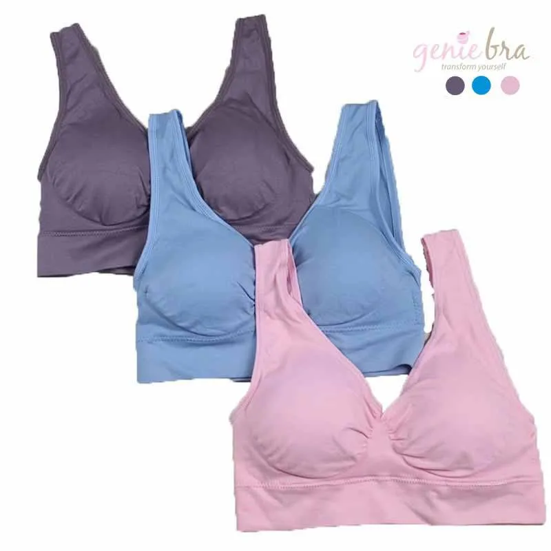 3 шт./компл. пикантные genie bra состоит из трех корректирующих бюстгальтеров со колодки бесшовный бюстгальтер с эффектом пуш-ап размера плюс XXXL бюстгальтер без косточек; черный/белый/телесный - Цвет: pastel with pad