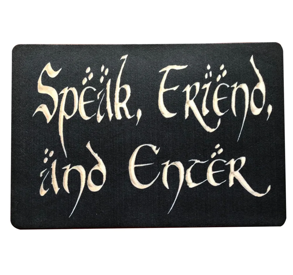 Entrance Doormat- Funny and Creative Doormat- Speak Friend And Enter Door Mat for Indoor Outdoor Use