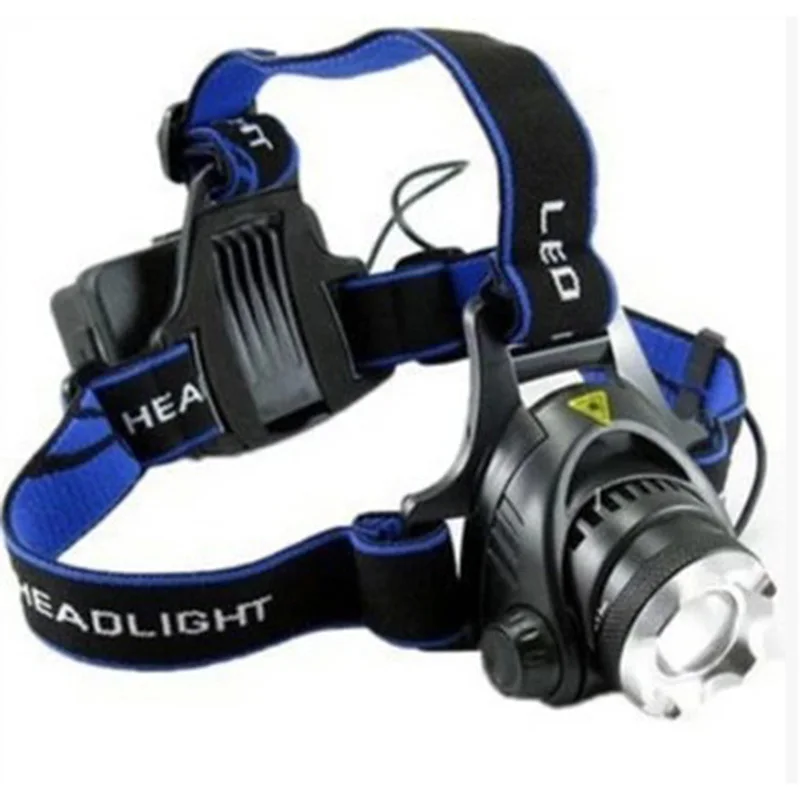 

Newes LED Headlamp Rechargeable Head Torch Waterproof Zoomable Flashlight Headlight for Hiking Camping US/EU Plug -- JD9