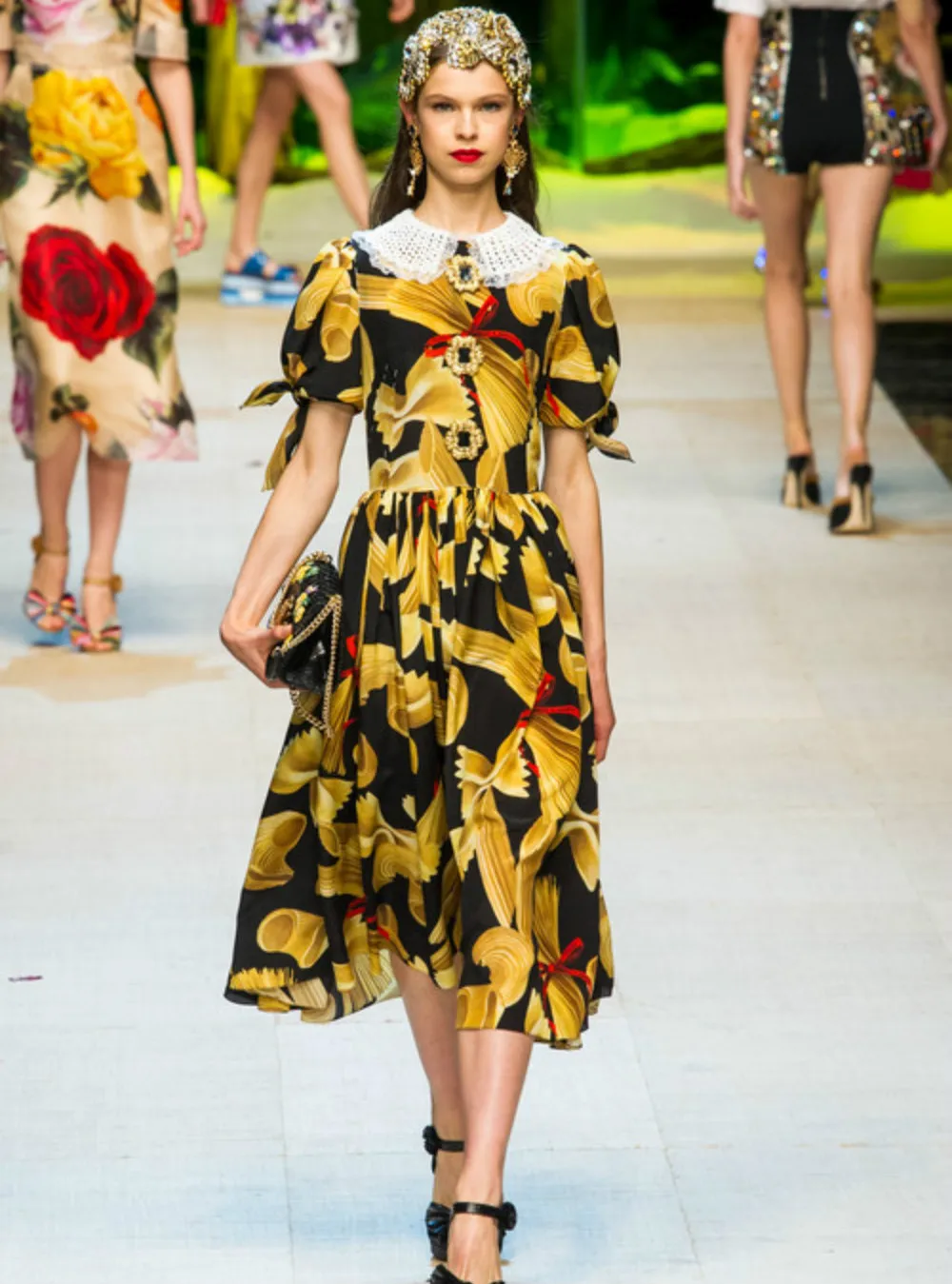 New High Quality 70% Silk Women's Dress Mid-Calf 2017 Summer Printed Runway Female Vintage Casual Cute Peter Pan Collar Dresses