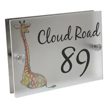 Красочная дверная пластина жирафа Персонализированная дощечка с надписью уличная акриловая матовая стеклянная домашняя адресная табличка знак на дверь s