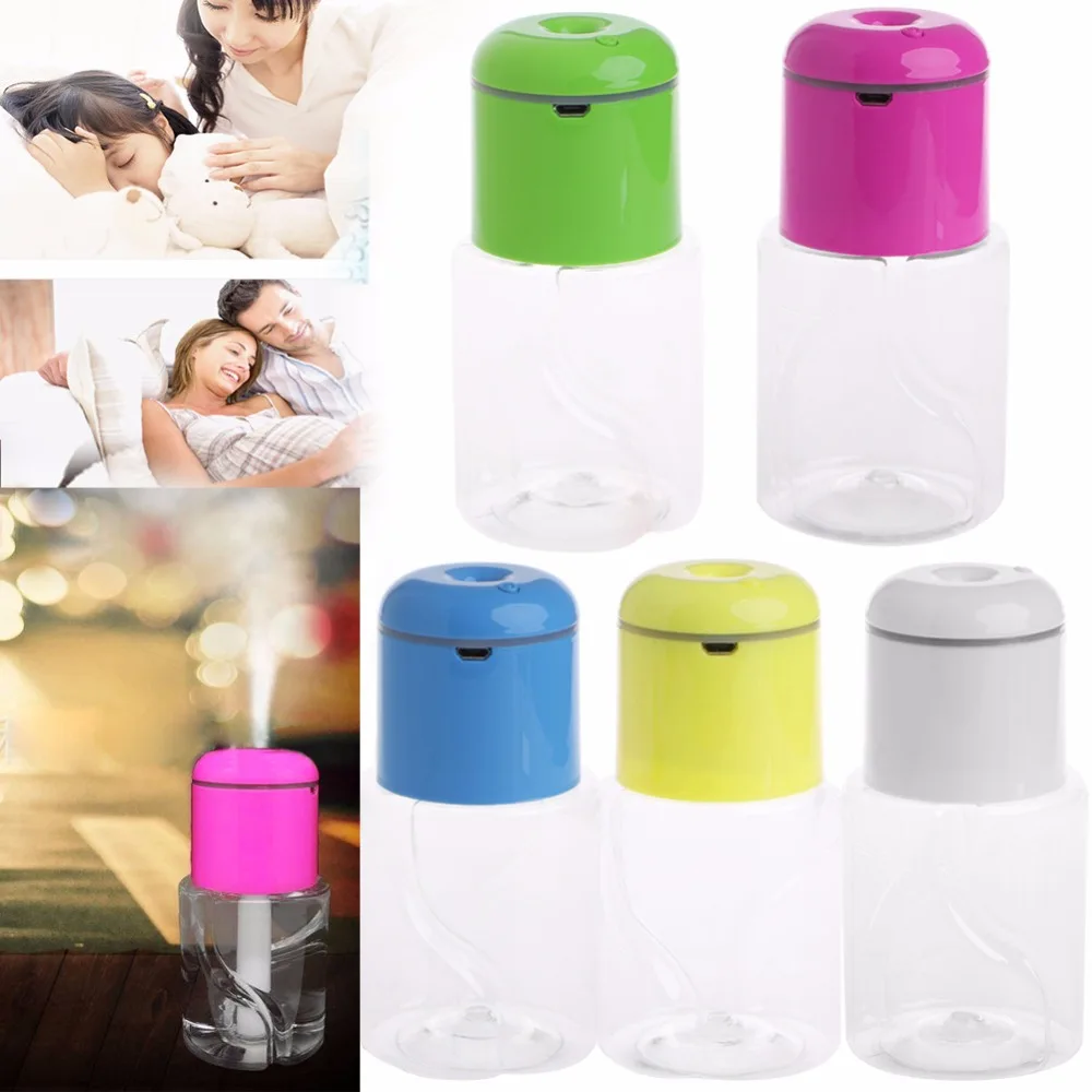 

MEXI Ultrasonic Mist Make Air Humidifier Bottle Caps LED Light Aroma Diffuser Fogger