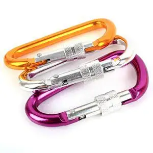 Lightweight Aluminum Alloy Mountaineering Carabiner D Ring Safety Lock Hook Climbing Screw Locking Quick Release Carabiner