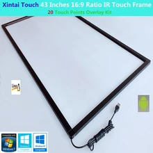Xintai Touch 43 дюйма 16:9 соотношение 20 точек касания мультитач ИК сенсорная рамка, инфракрасная сенсорная панель, Plug& Play