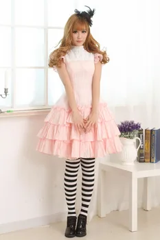 

JSK Lolita Cute Lolita Costume Cake Layering Patterns Lovely Print Lolita JSK Pink