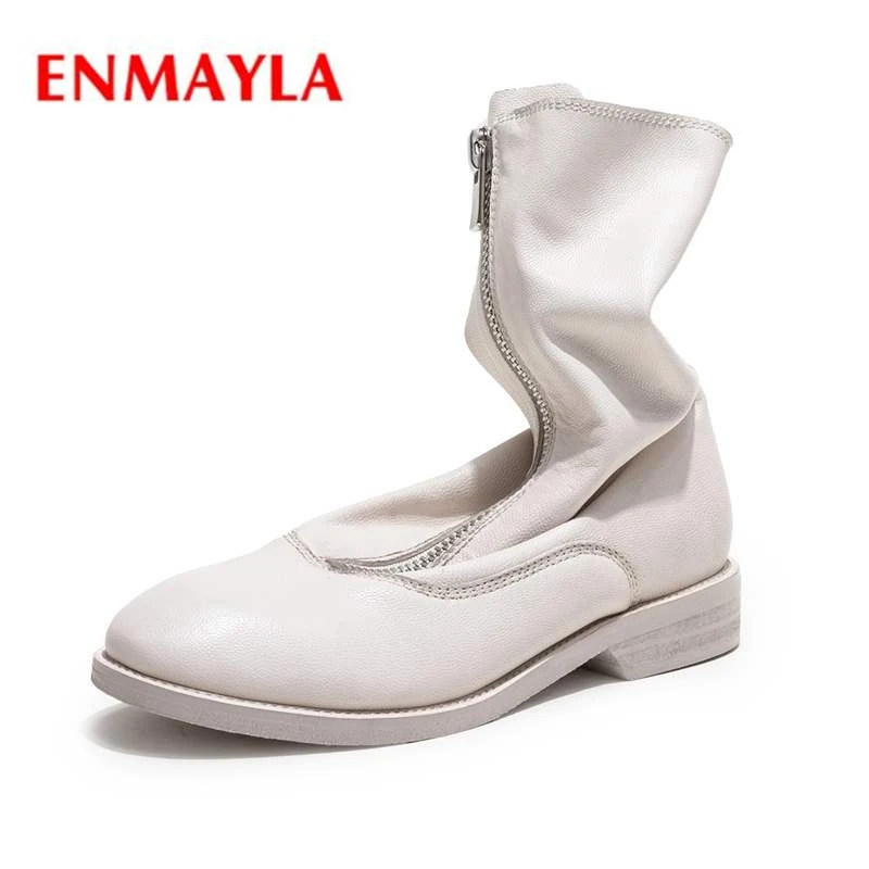 

ENMAYLA Round Toe Basic Zip Shoes Woman Snow Boots Boots Women Booties GUID Snow Boots Size 34-39 ZYL1604