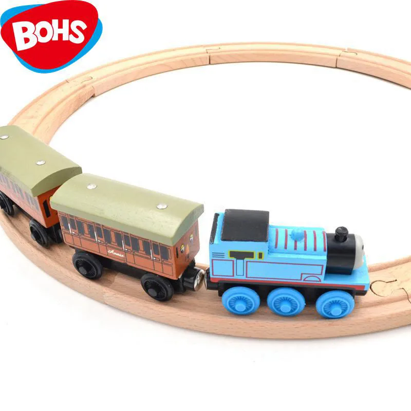 

BOHS Beech Wood Train Annie and Clarabel Circle Track Railway Vehicle Playset Toys,1 SET =Track+Locomotive+Tender