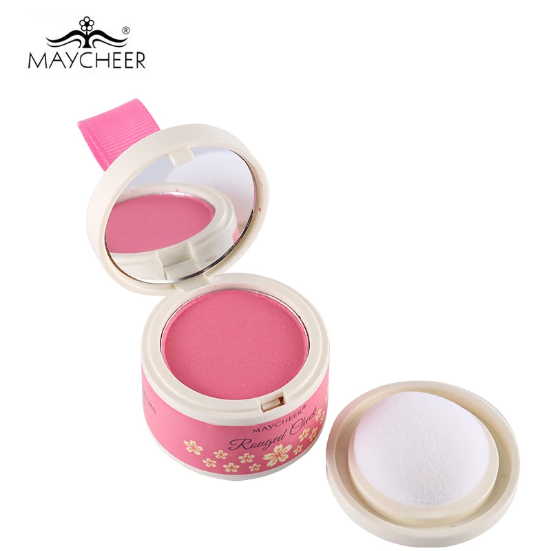 

MAYCHEER 6 Colors Mini Blusher Rouged Cheek Powder Blush with Sponge & Mirror Bronzer Natural Tone Bar Warm Pink Nude Cosmetics