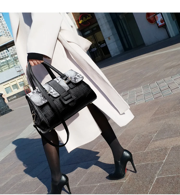 Горячая новинка дизайнерские высококачественные кожаные женские сумки с крокодиловым узором, сумка на плечо, дамская сумка-мессенджер в стиле бостонской подушки