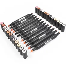 12 цветовых тонов кожи набор маркеров двуглавый спиртовой основе художественные маркеры Профессиональный наконечник ручки для рисования художественные принадлежности