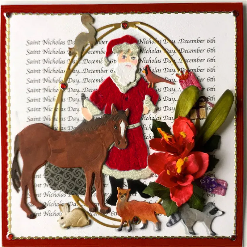 

Naifumodo 9Pcs/Lot 104*63mm Christmas Ornaments Metal Cutting Dies Santa Claus Gift Scrapbooking for Card Craft Dies Stencil