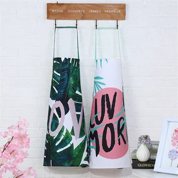 

Cactus Leaf Plant Pattern Apron Canvas Cloth Adults Cooking Baking Kitchen Aprons Bibs Home Cleaning Tools Accessories Tools