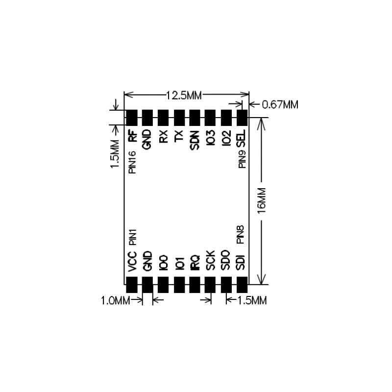 SI4438 малый объем низкая мощность Long Distance SPI интерфейс 433 м беспроводной трансивер модуль Трансмиссия расстояние 1000