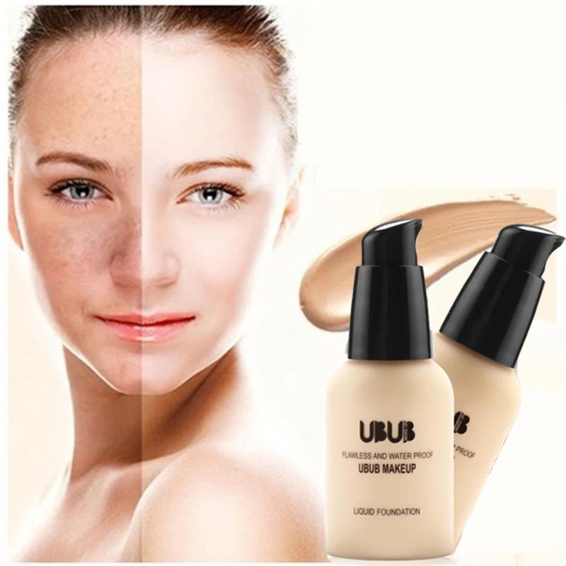

Face Foundation Liquid Smooth Make Up Base Concealer Brighten Oil-control Waterproof Natural Makeup Cream 6 Colors