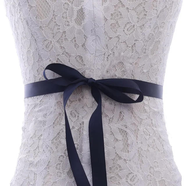 MissRDress Daimond Wedding Belt Crystal Flower Bridal Sash Silver Rhinestones Wedding Sash For Bridal Bridesmaid Dresses JK843 navy blue