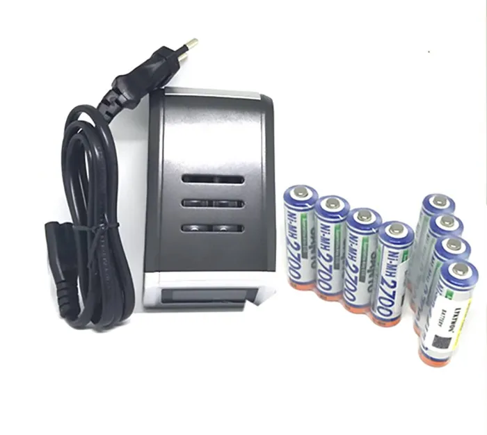 8PCS/lot FOR SANYO 1.2V AA 2700mAh Rechargeable battery + 4 slots AA