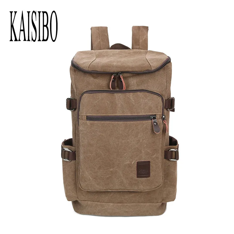 

KAISIBO Casual Large Canves Men Backpacks Laptop Bags Solid High Quality Men's Backbags Black 5 Colors Backpacks Men