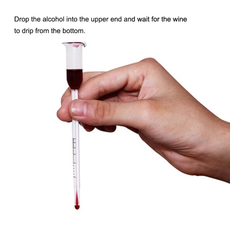 Прибор для измерения уровня алкоголя для вина, Винный Спирт, термометр, измеритель концентрации 13 см, стекло
