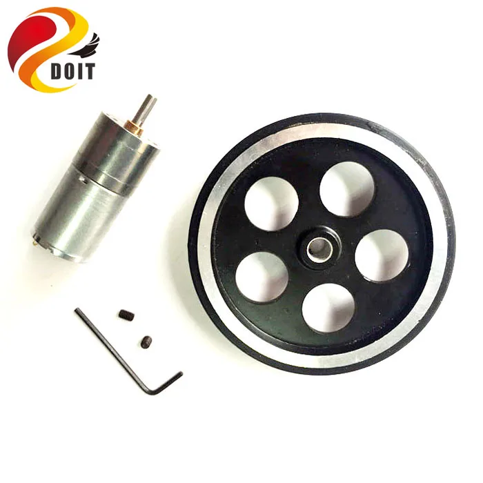 DOIT One Set Accessory for Robot Car Chassis Phi 4mm Including Diameter 65mm Wheel+1pcs Motor 12V 320rpm Robotic Model DIY RC