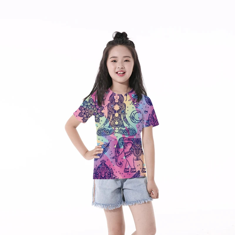 

Anti-Samely children's T-shirts 3D Printing Buddha boys girls clothes short sleeve casual o-neck kids short sleeve