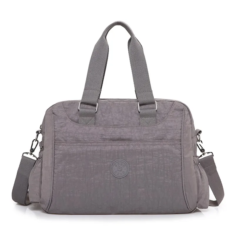 Женские нейлоновые сумки Meesenger, женские сумки на одно плечо, винтажные одноцветные сумки с несколькими карманами, женские сумки через плечо, сумки-тоут - Цвет: Gray
